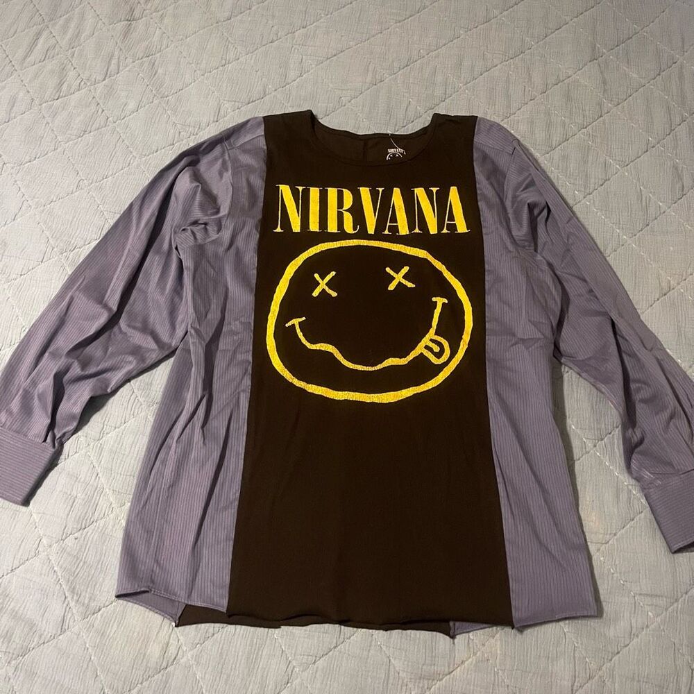 Nirvana Upcycle T Shirt Long Sleeve Size 2
